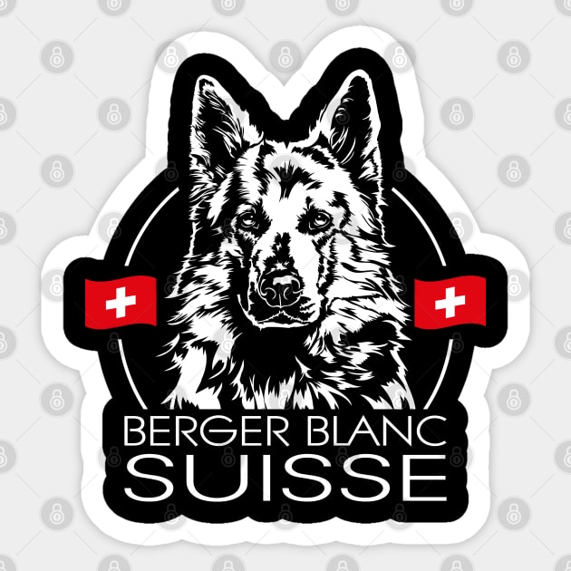 Berger Blanc Suisse Portrait White Shepherd Sticker by wilsigns